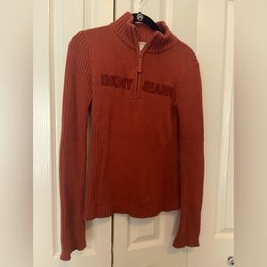 DKNY 3/4 zip sweater size M juniors